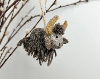 Filzanhänger Yak I Osterdeko I Christbaumschmuck I Weihnachtsdeko I Winter Weihnachtsbaum I Weihnachtsyak