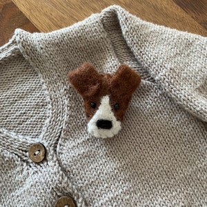 felt pin brooch dog