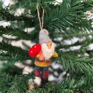 Christmas pendant dwarf with toadstool I gnome I Christmas tree decoration Christmas decoration I Christmas tree I Christmas gnome I Christmas dwarf