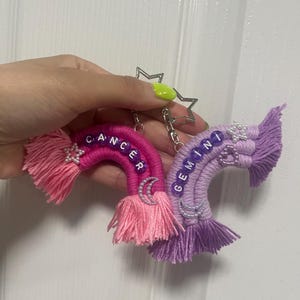 Macrame Zodiac Crochet Keychain