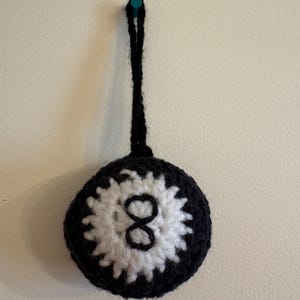 Crochet 8 Ball Bag Charm