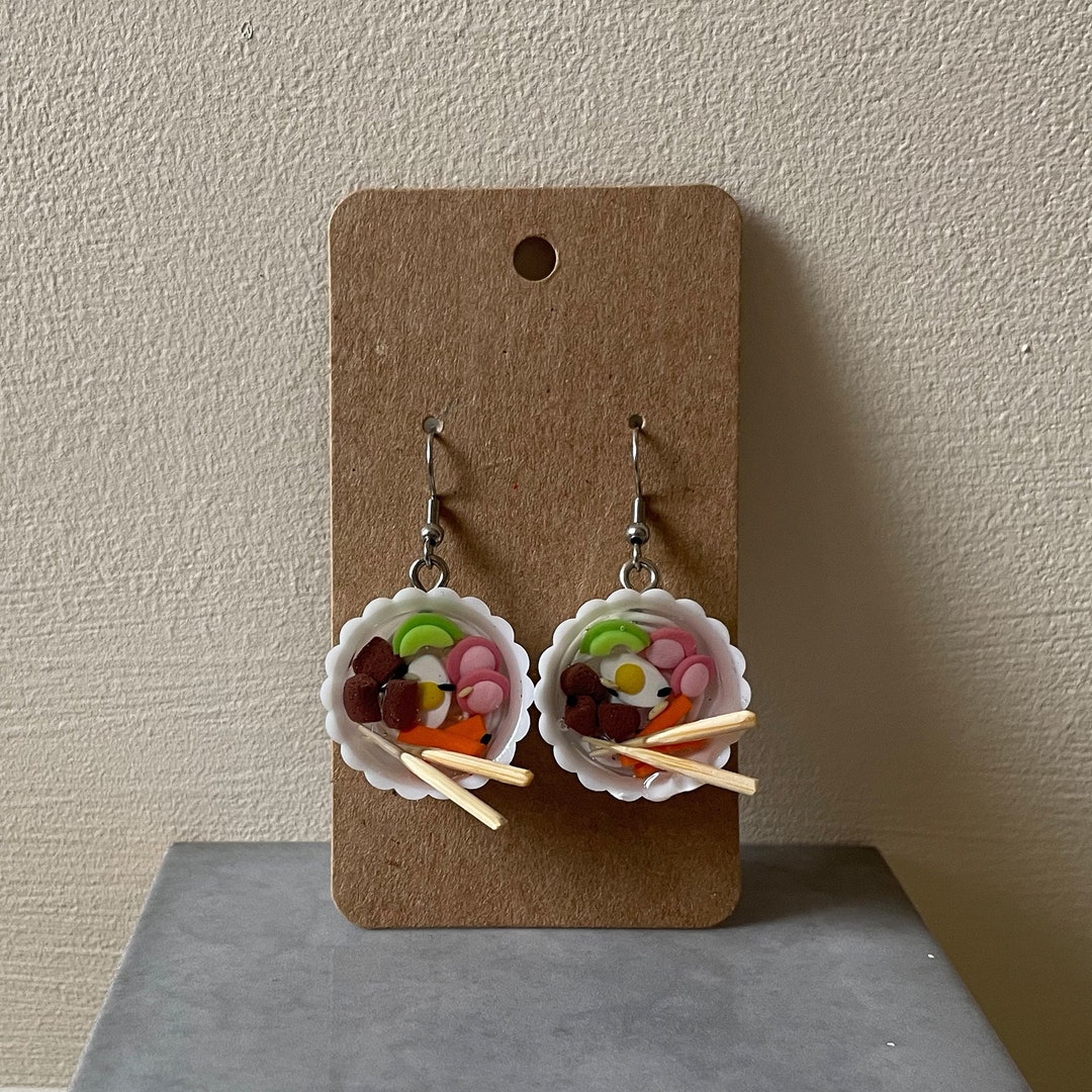 Ramen Bowl Earrings Silver Funny Cute Present Christmas Etsy UK