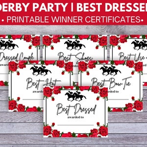 Derby Party Game | Best Dressed Certificates