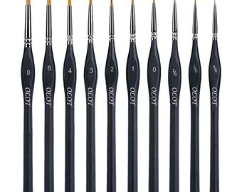 Versatile Fine Detail 10 Piece artist paint brushes set (High Spec Edition) watercolour, acrylic, oil,40k, mini, model, artist painting, ink