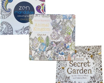 Adults Colouring Book Set Mandala 3 Pieces by Olot Art
