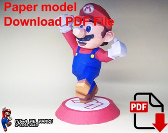 Super Mario, PaperCraft, 3D paper model, animal, zoo, paper craft, template PDF, Diy paper model, gift, origami, paper, model, craft