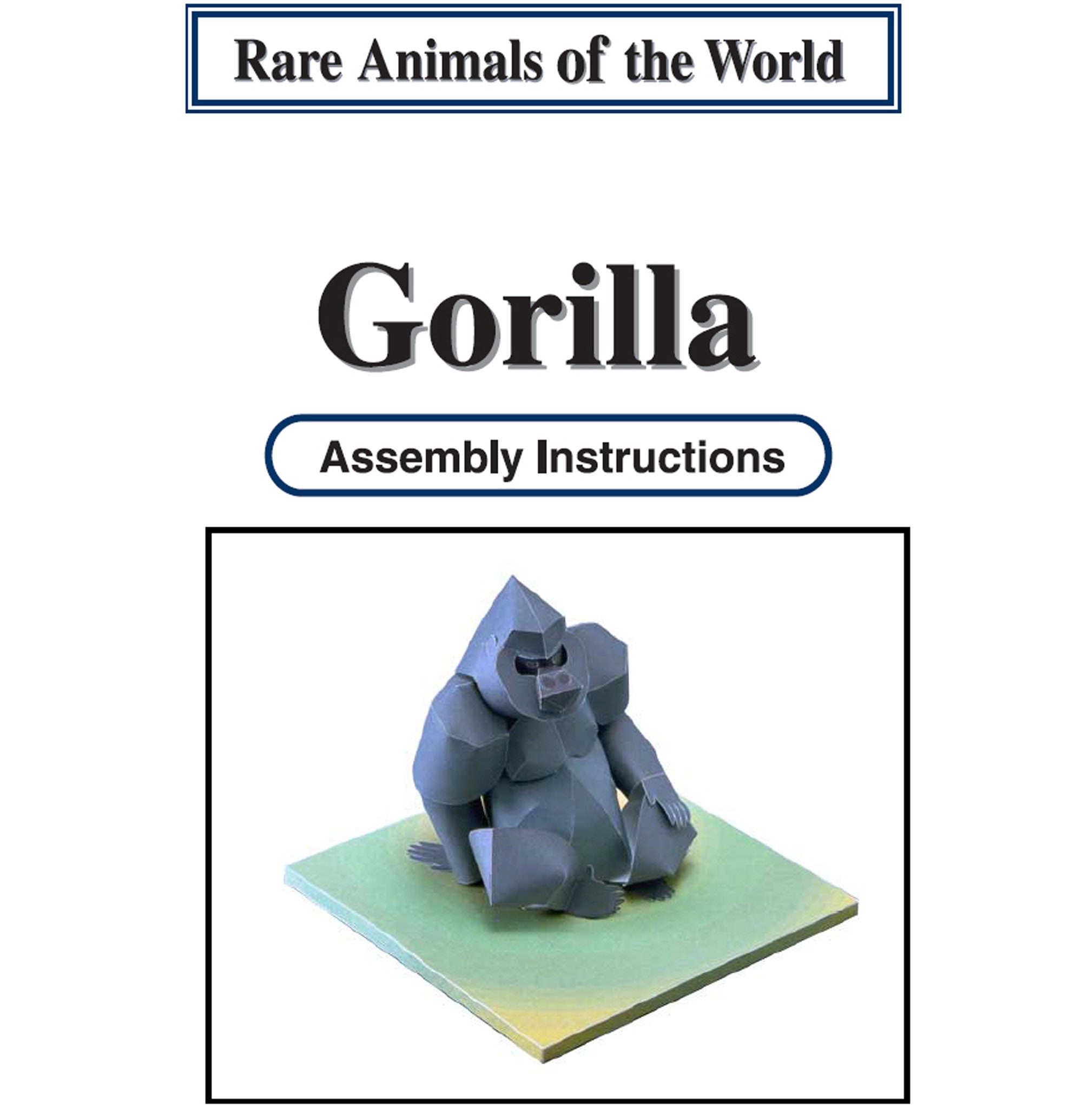 Gorilla Papercraft 3D Paper Model Animal Zoo Paper Etsy Australia