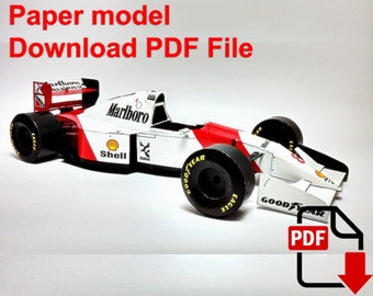 McLaren MP4, PaperCraft, 3D paper model, animal, zoo, paper craft, template PDF, Diy paper model, gift, origami, paper, model, craft