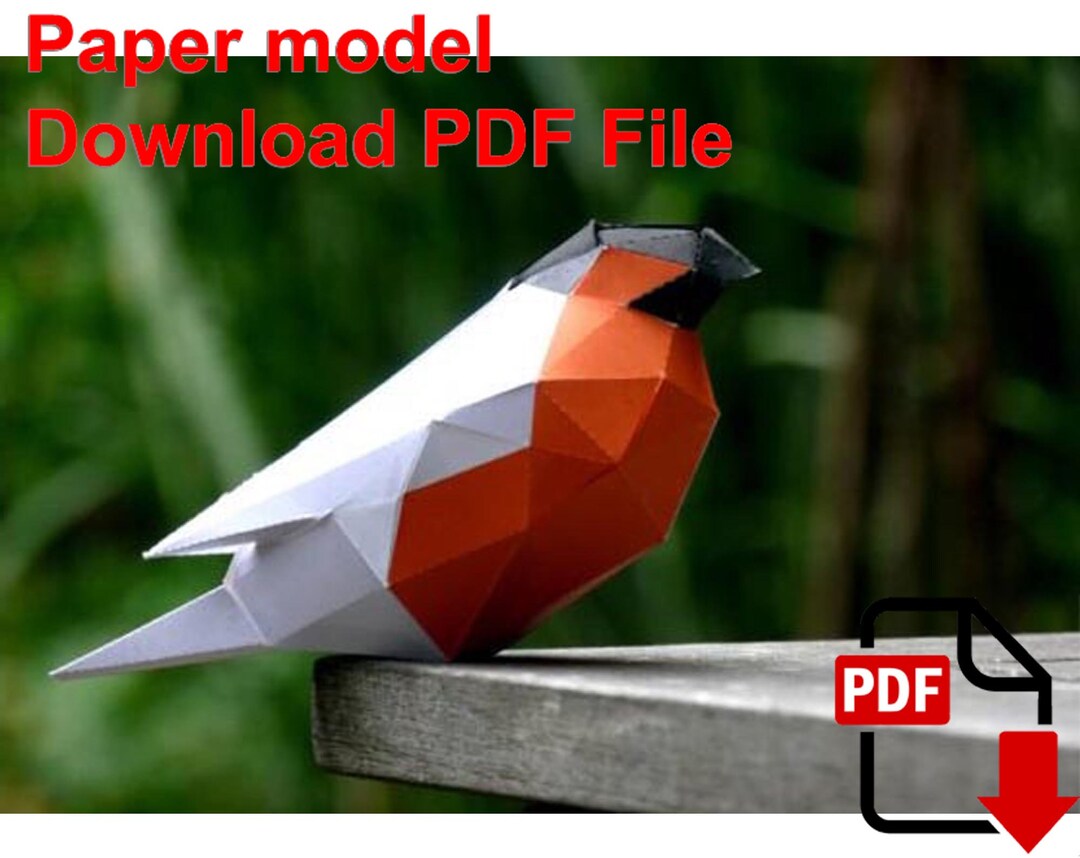 DIY Bird Paper Model, 3D Papercraft (PDF Template) - Etsy