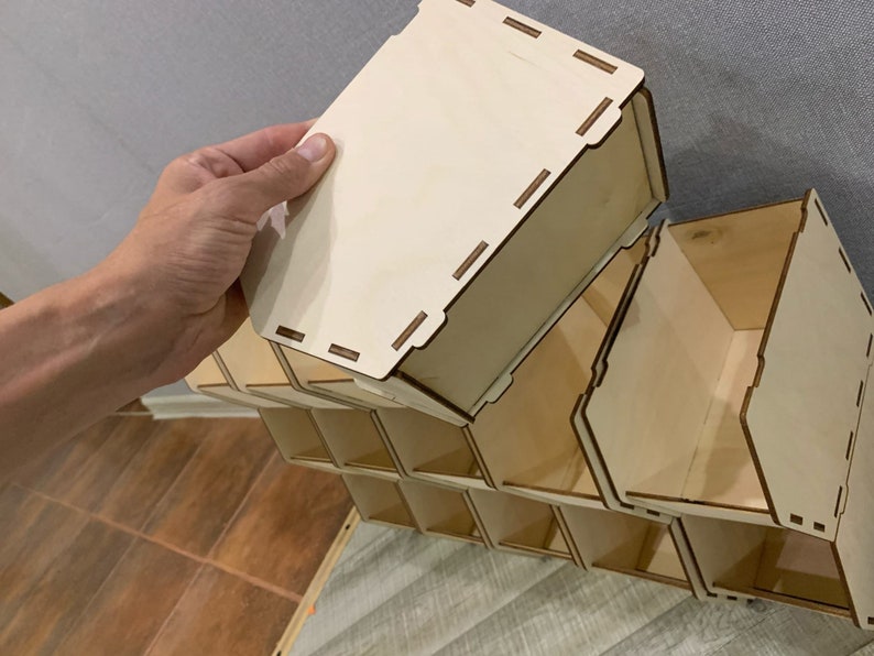 Laser Cut Stackable Storage Bins Boxes 4mm Etsy