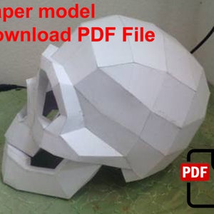Tête de mort, PaperCraft, modèle en papier 3D, animal, zoo, créations en papier, modèle PDF, modèle en papier à faire soi-même, cadeau, origami, papier, maquette, travaux manuels