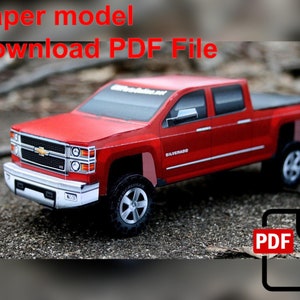 Chevy Silverado, PaperCraft, modelo de papel 3D, animal, zoológico, artesanía de papel, plantilla PDF, modelo de papel Diy, regalo, origami, papel, modelo, artesanía