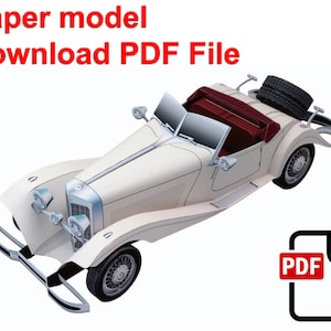 Mercedes Benz 500K, PaperCraft, 3D paper model, animal, zoo, paper craft, template PDF, Diy paper model, gift, origami, paper, model, craft