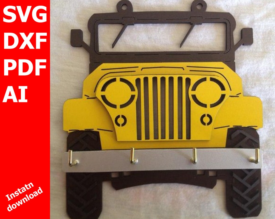 Laser Cut Jeep Key Holder 44 Car Key Hanger Etsy