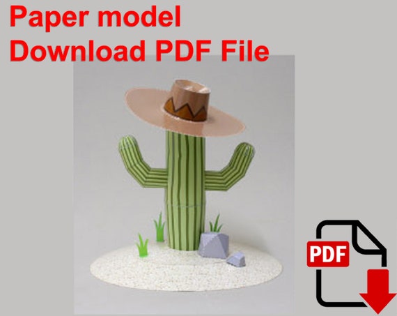 3D-Papier Kaktus Modell, DIY Papiermodell (PDF-Muster) - Etsy Schweiz