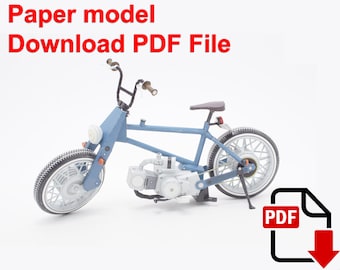 CBMXS Motorcycle Paper Model, DIY 3D Papercraft (PDF Template)