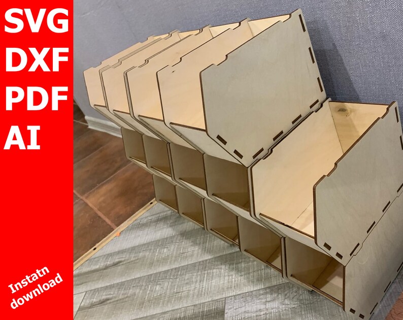 Laser Cut Stackable Storage Bins Boxes 4mm Etsy