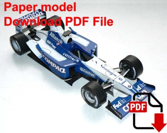 Williams FW24 Paper Model, DIY Papercraft Template (PDF)