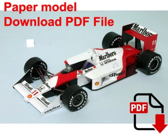 McLaren1 Paper Model, DIY 3D Papercraft (PDF Template)