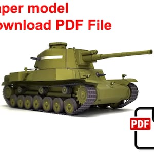 Modelo de papel del tanque Chito tipo 4, manualidad 3D en papel (plantilla PDF)