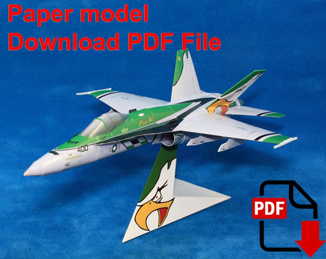 Paper Model Craft Pattern FA18C Papercraft, 3D Paper Model Template (PDF) - Etsy