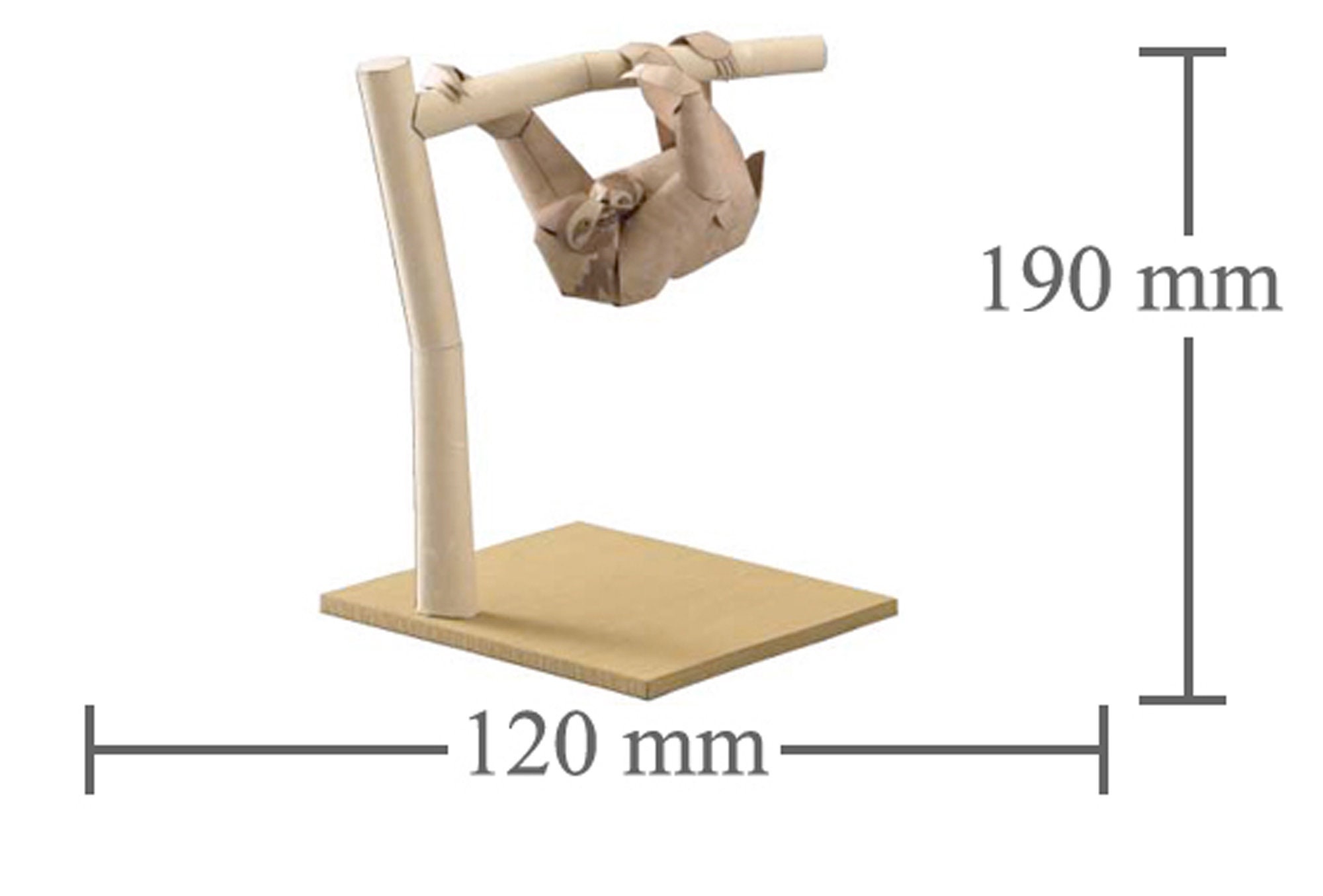 Maned Sloth, Papercraft, 3D Paper Model, Animal, Zoo, Paper Craft