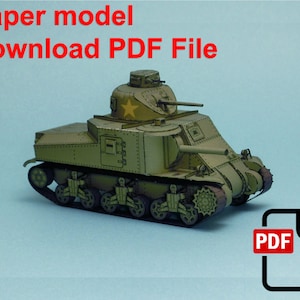 M3 Lee, PaperCraft, 3D Papiermodell, Soldat, Panzer, Papiermodell, Vorlage PDF, Diy Papiermodell, Geschenk, Origami, Papier, Modell, Basteln