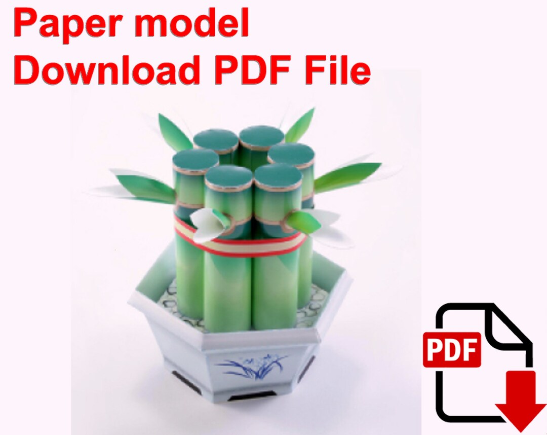 Lucky Bamboo, Papercraft, 3D Paper Model, Animal, Zoo, Paper Craft