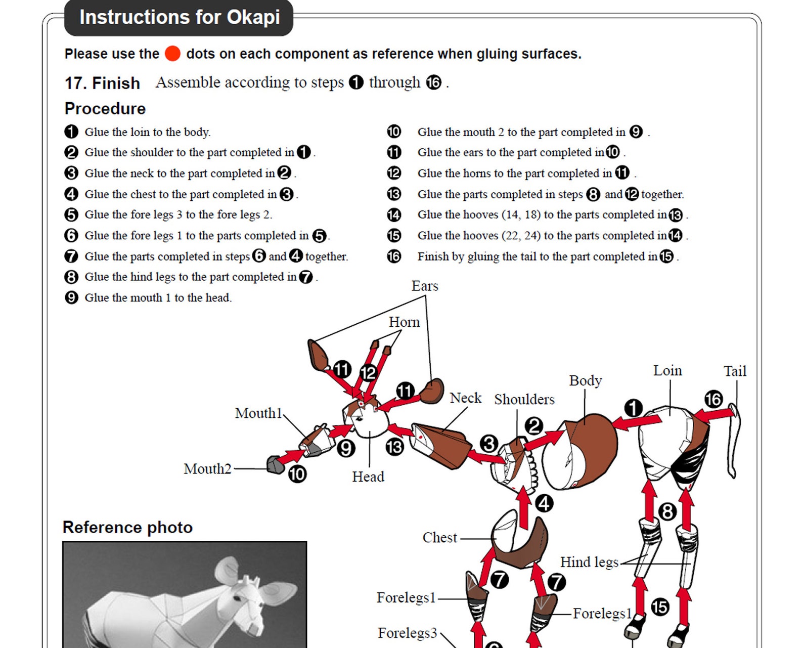 Okapi, Papercraft, 3D Paper Model, Animal, Zoo, Paper Craft, Template ...