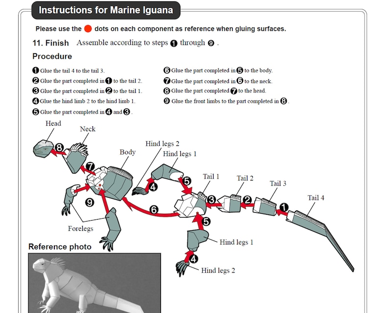 Marine Iguana, Papercraft, 3D Paper Model, Animal, Zoo, Paper Craft ...