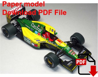 Lotus 107 Paper Model, DIY 3D Papercraft (PDF Template)