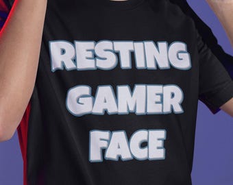 Resting Gamer Face T-Shirt: Unisex Softstyle Tee