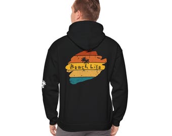 Beach Life Hoodie - Unisex Heavy Blend Sweatshirt, Casual Beachwear, Gift for Ocean Lovers, Summer Vibes, Perfect for Vacations