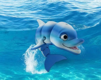 3D Printed Flexi Dolphin: Articulated Toy (X-Large)