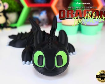 Articulated Toothless Dragon: How to Train Your Dragon 3D Printed