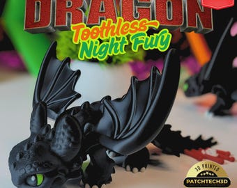 Articulated Toothless Dragon: How to Train Your Dragon 3D Printed
