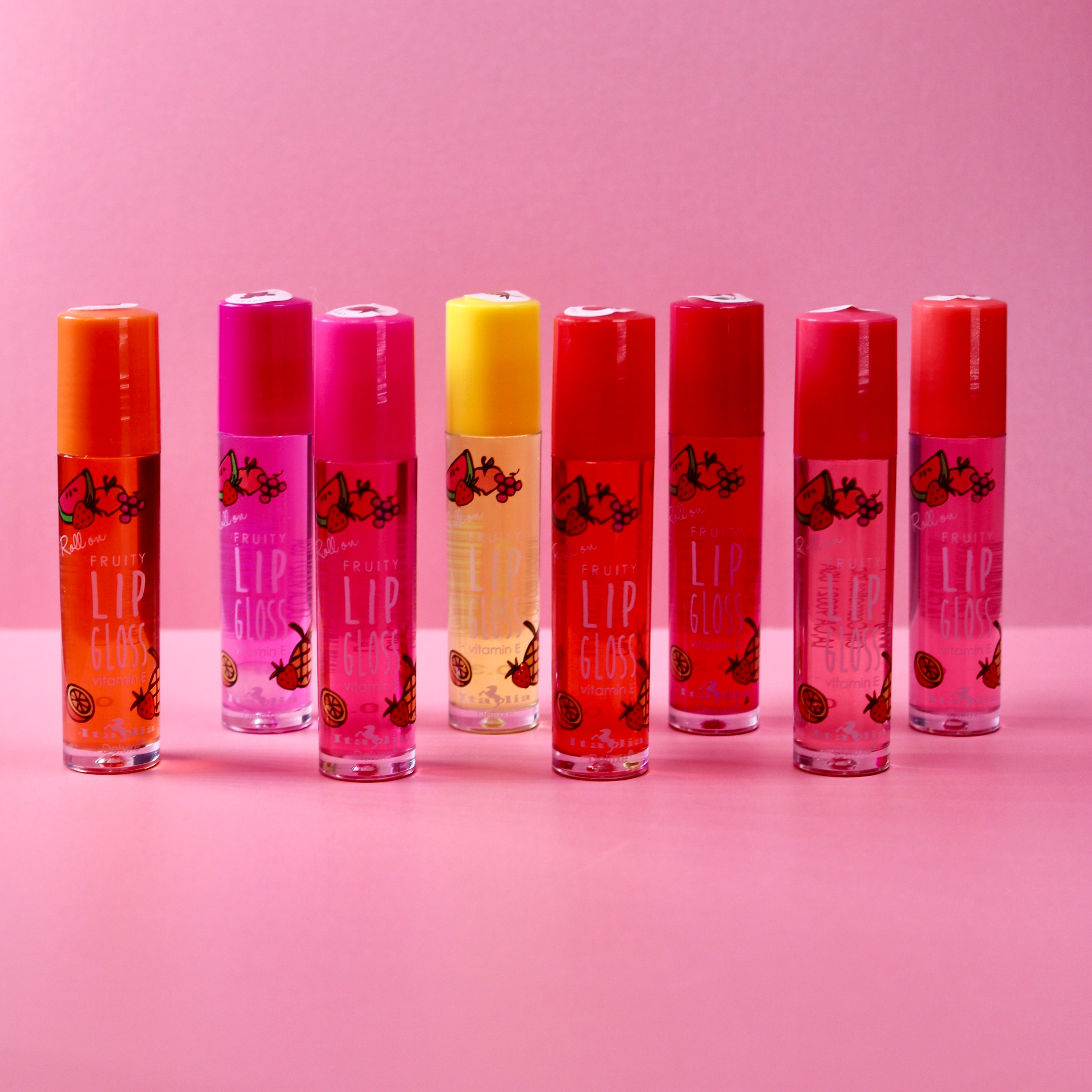 Italia Deluxe Roll on Lip Gloss Roller Gloss Scented Lip Gloss