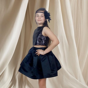 Handmade Black Sequin Top & Cotton Dress Outfit