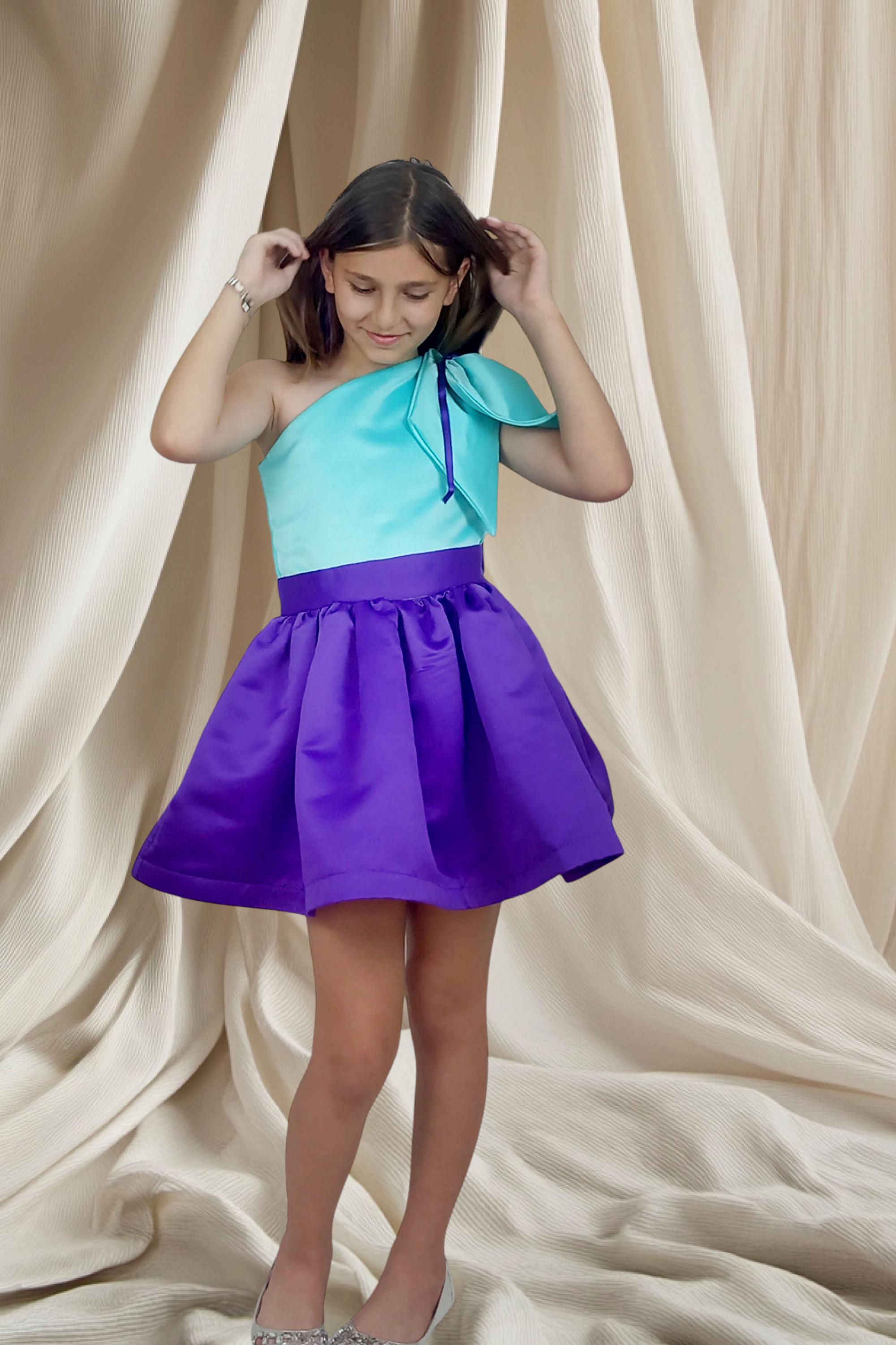 GIFT GREEN & PURPLE DRESS main image 1