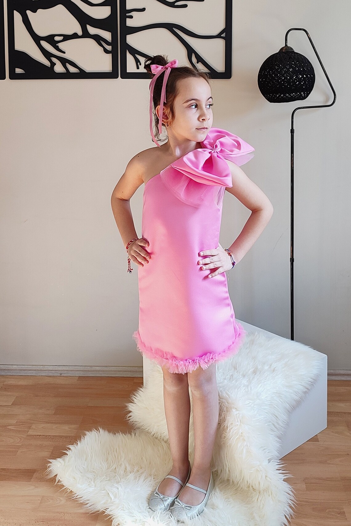 Pink Girl Dress Pink Party Dress Birthday Dress Pink Spring Etsy