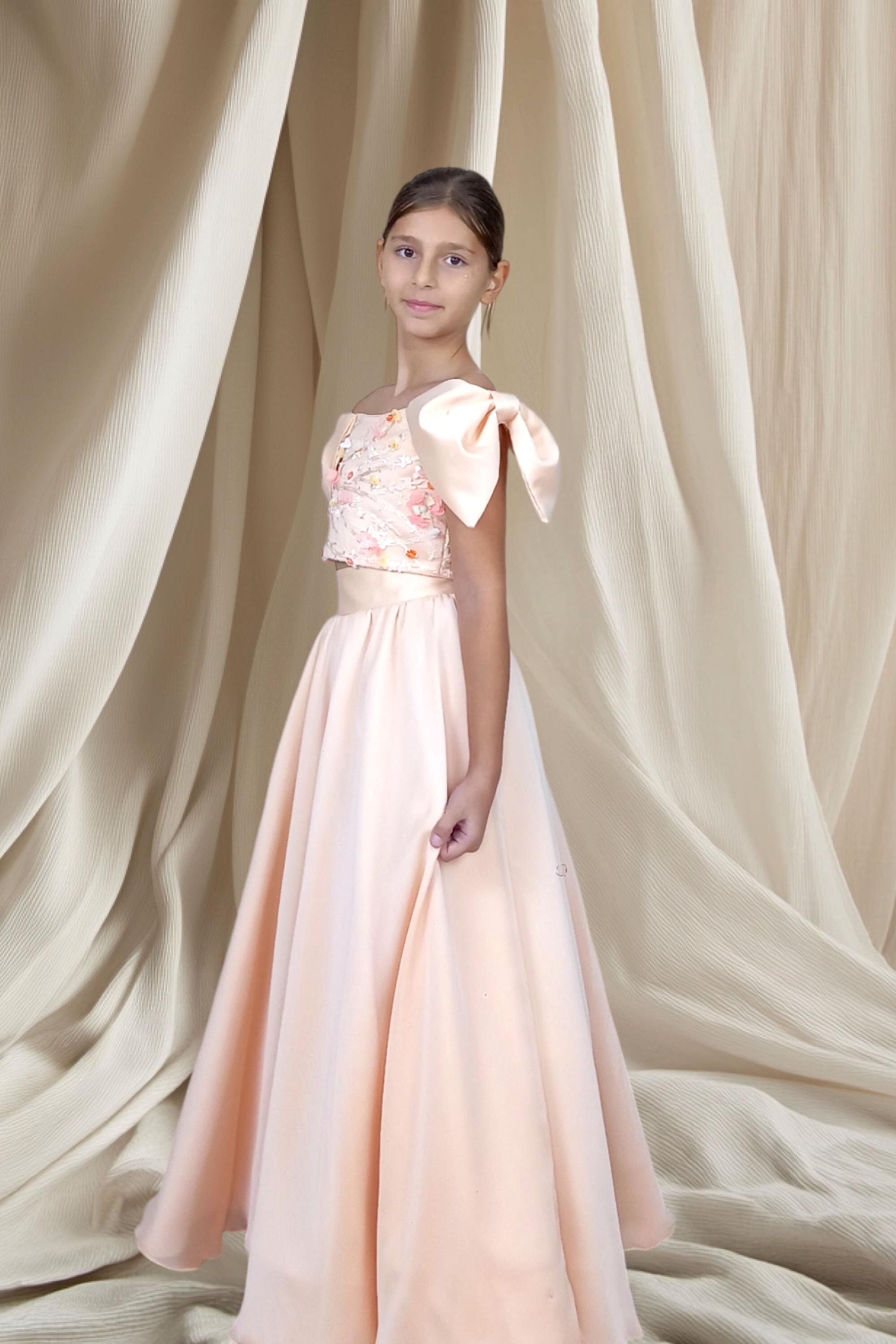 vestidos para niñas color salmon