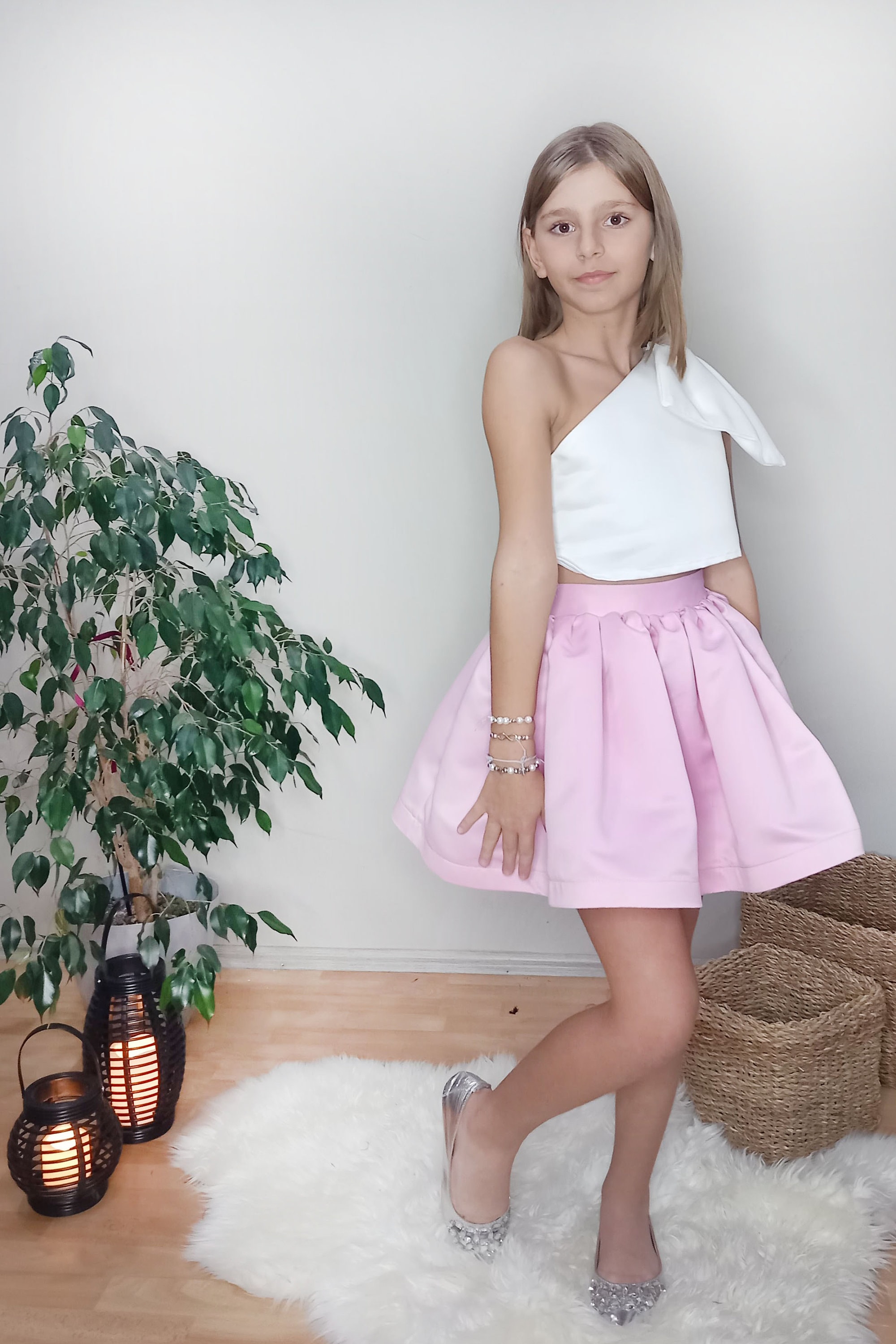 White Barbie Girl Party Wear Dress