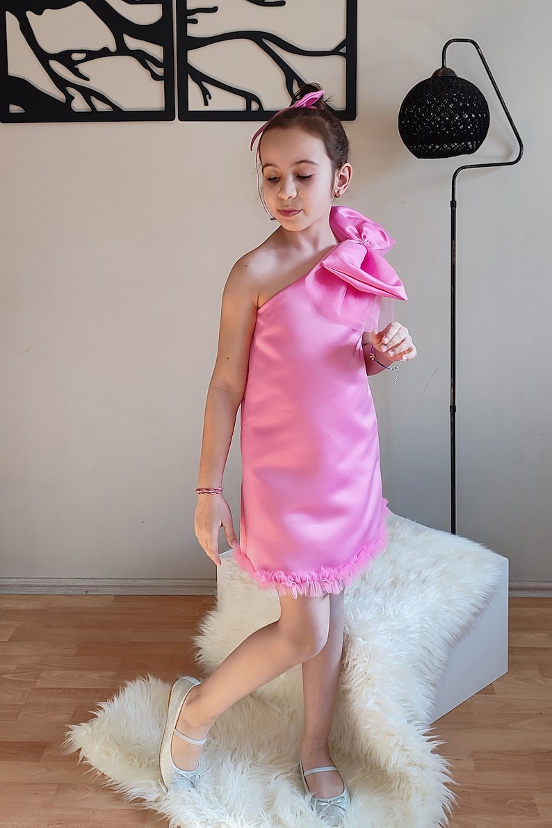 Pink Girl Dress Pink Party Dress Birthday Dress Pink Spring Etsy