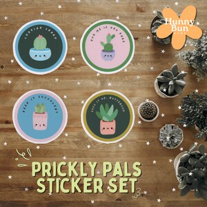 Prickly Pals – Set di adesivi con cactus e piante grasse (confezione da 4)