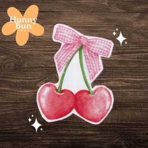 Cherry Bow Girl Sticker | Waterproof and Tear-Resistant | Hand-Cut, Perfect for Laptops, Journals & More