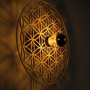 Wall lamp - wall light - ceiling lamp flower of life with socket and bulb