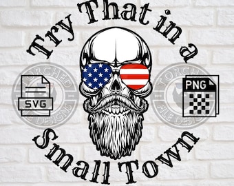 ¡Pruébelo en una ciudad pequeña, SVG, PNG, CNC, láser, cortador de vinilo, silueta, Cricut, calcomanía, pegatina, archivo de camiseta!