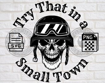¡Pruébelo en una ciudad pequeña, SVG, PNG, CNC, láser, cortador de vinilo, silueta, Cricut, calcomanía, pegatina, archivo de camiseta!
