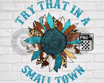 ¡Pruébelo en una ciudad pequeña, PNG, CNC, láser, cortador de vinilo, silueta, Cricut, calcomanía, pegatina, archivo de camiseta!