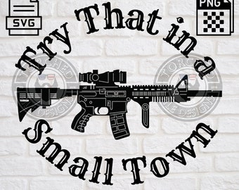 ¡Pruébelo en una ciudad pequeña, SVG, PNG, CNC, láser, cortador de vinilo, silueta, Cricut, calcomanía, pegatina, archivo de camiseta!
